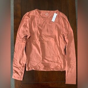 J. Crew Long Sleeve Crewneck Tee in Dusty Coral